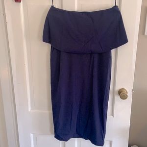 Strapless Navy Dress